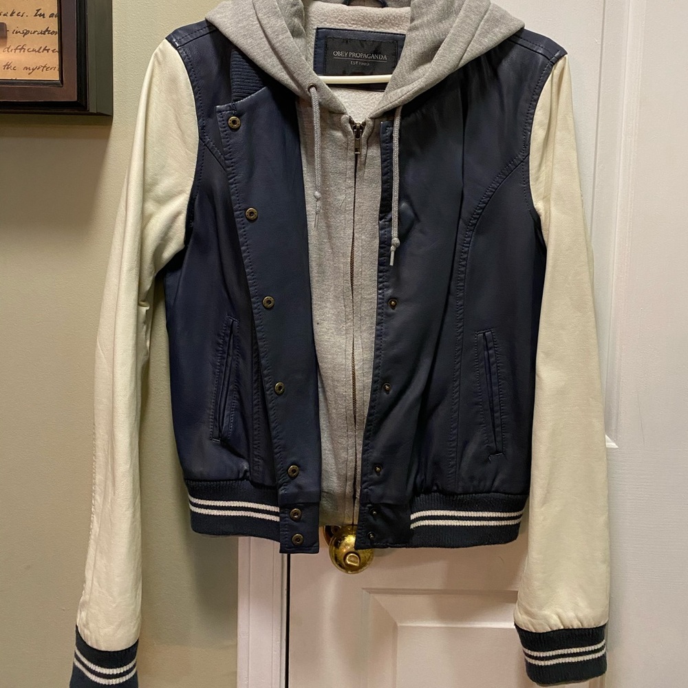 Varsity Jacket with built in “hoodie”